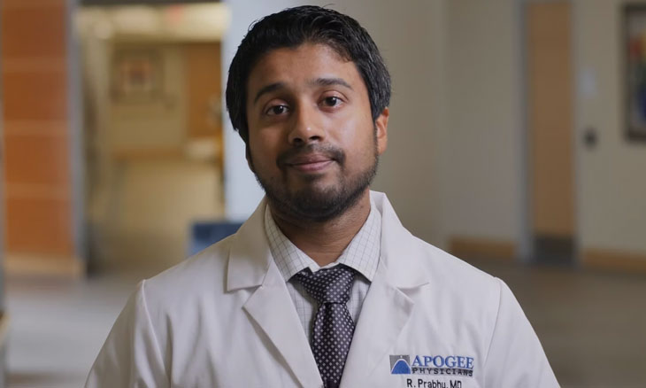 Physician talks to camera