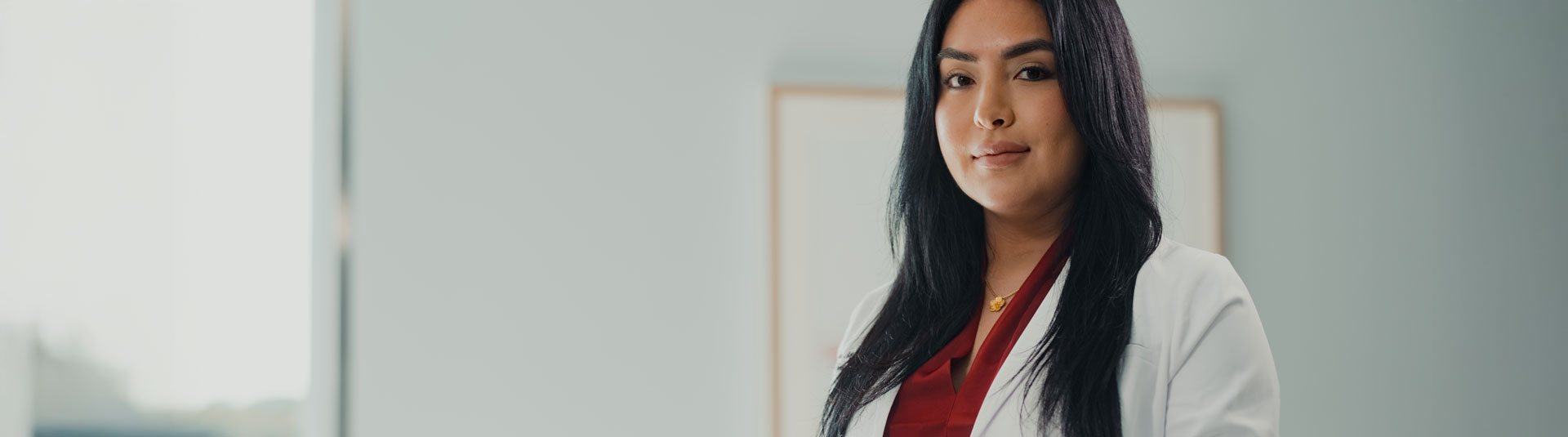 Clinician in lab coat 