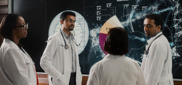 Oncologist discussing patient's treatment plan