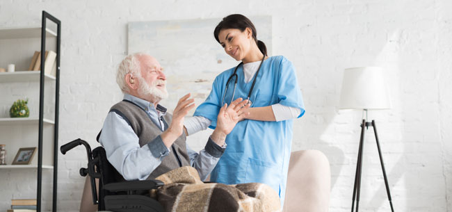 Bayada Home Health nurse with her patient